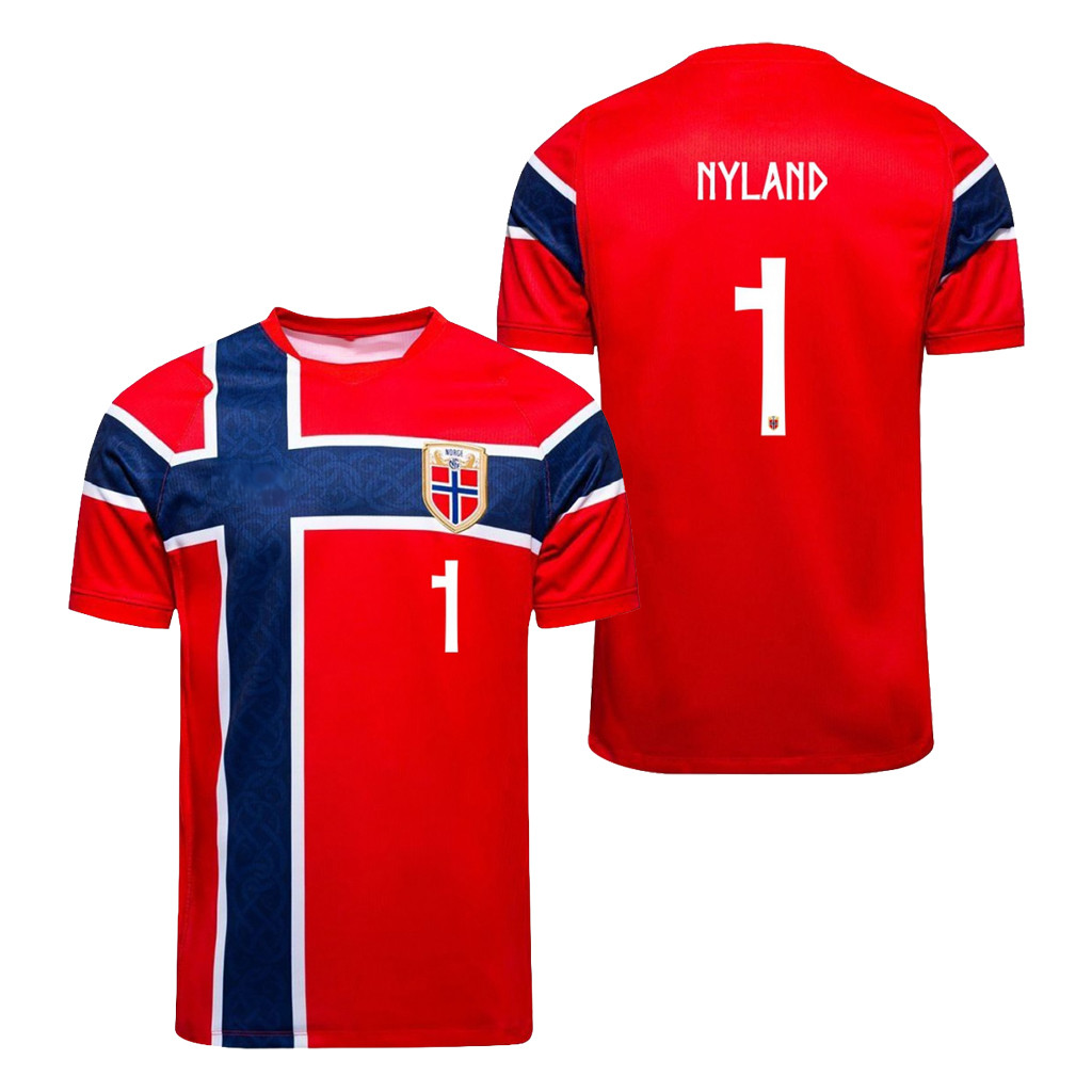 Norway World Cup 2026 Merch National Team Norway Orjan Nyland #1 Home Jersey Football Fan Gear