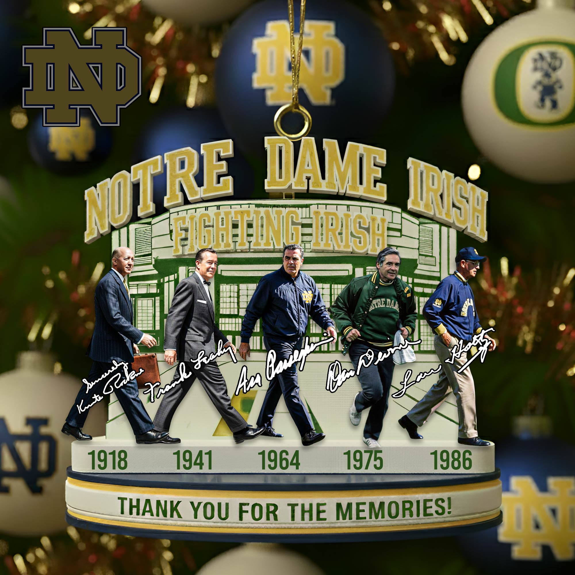 Notre Dame Fighting Irish Coaches Acrylic Ornaments Christmas Ornaments Fighting Irish Merch