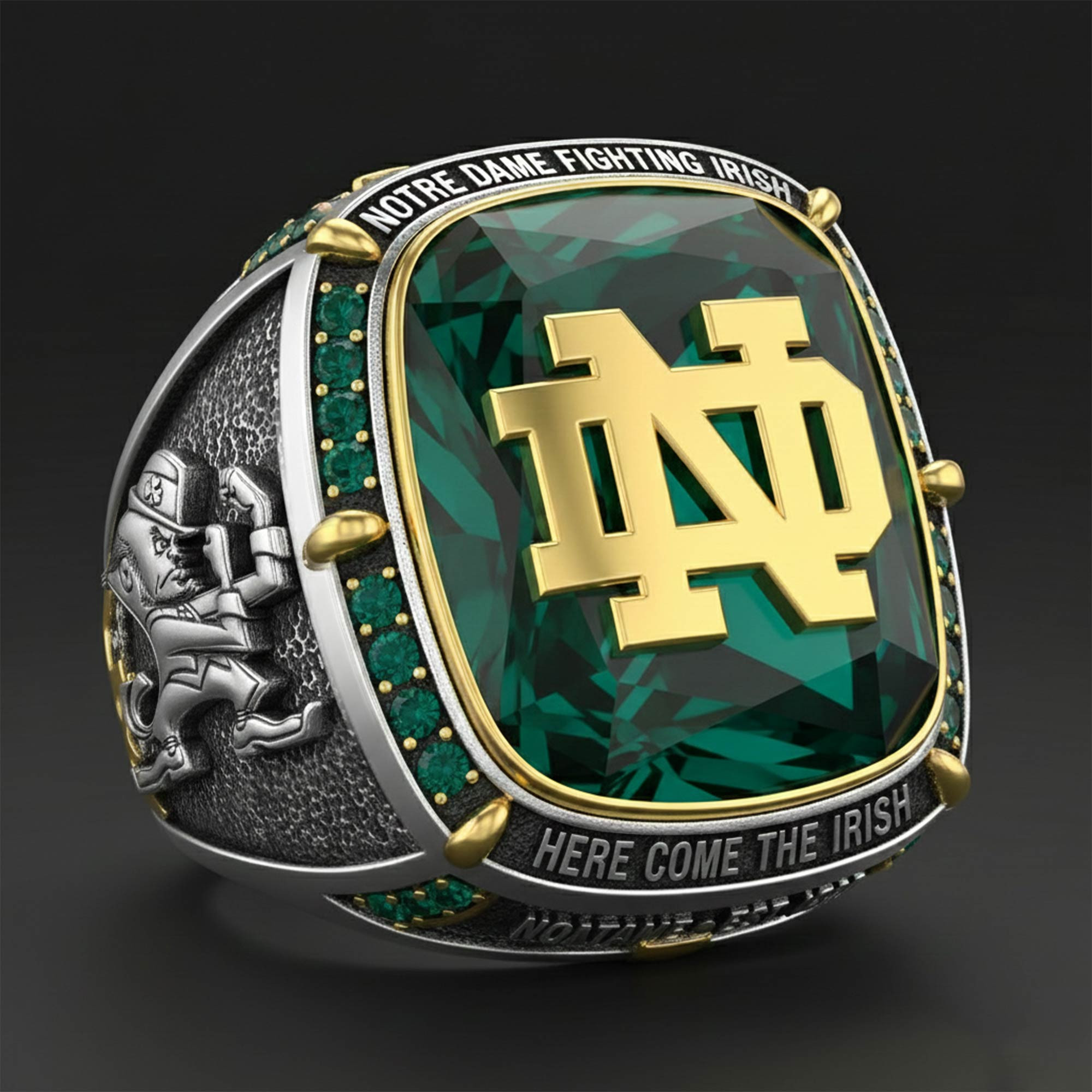 Notre Dame Fighting Irish Merch Here Come The Irish Ring Best Gifts For Football Lovers