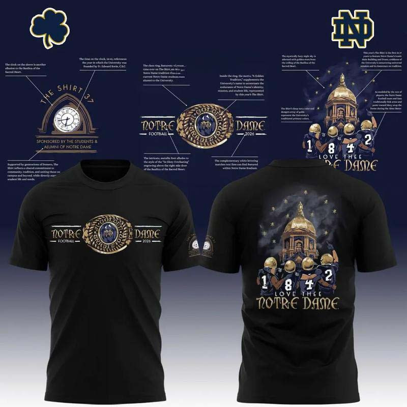 Notre Dame Fighting Irish The Shirt Love Thee Notre Dame Tee Notre Dame Football Merch Black