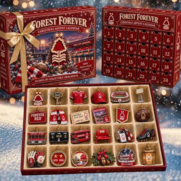 Nottingham Forest FC Forest Forever Advent Calendar Xmas Tree Ornament Nottingham Forest FC Merch - Image 2