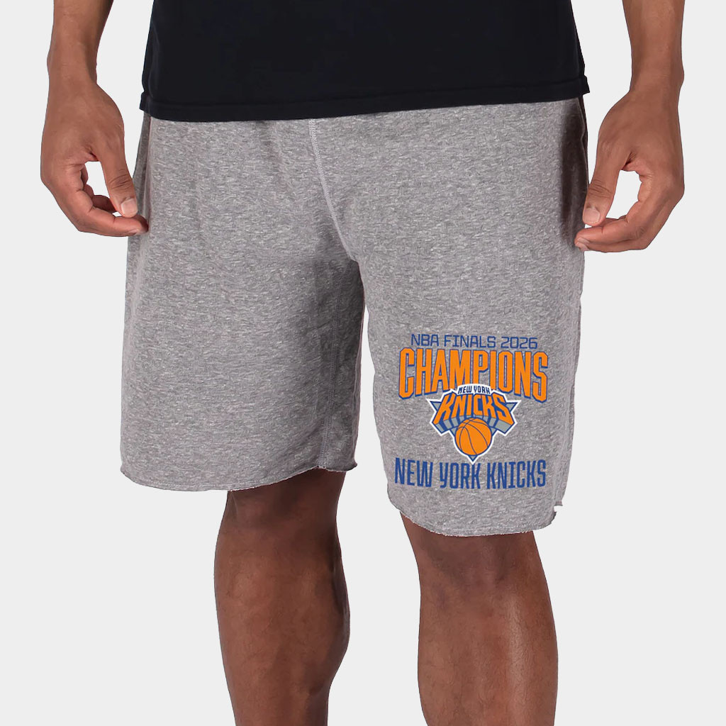 NY Knicks Champions Merch New York Knicks Concepts Sport 2026 Finals Champions Shorts Gray