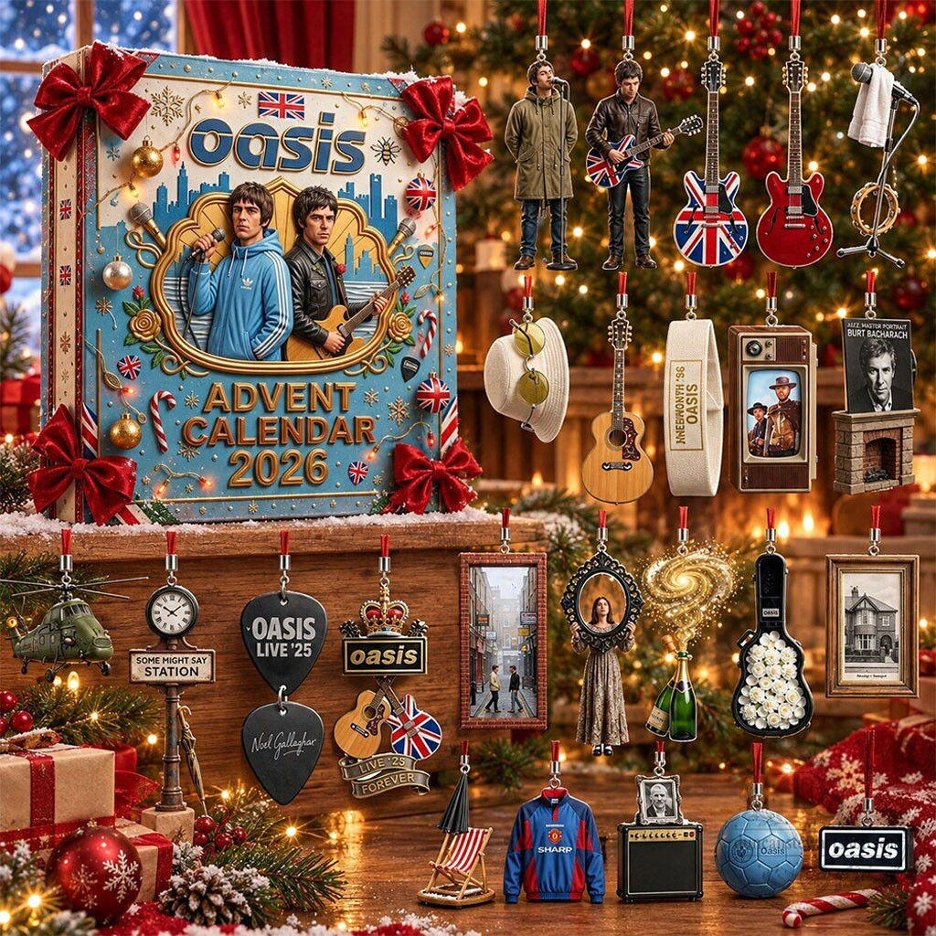 Oasis Advent Calendar 2026 24 Days Of Christmas Ornament Oasis Merch Gift For Music Lovers