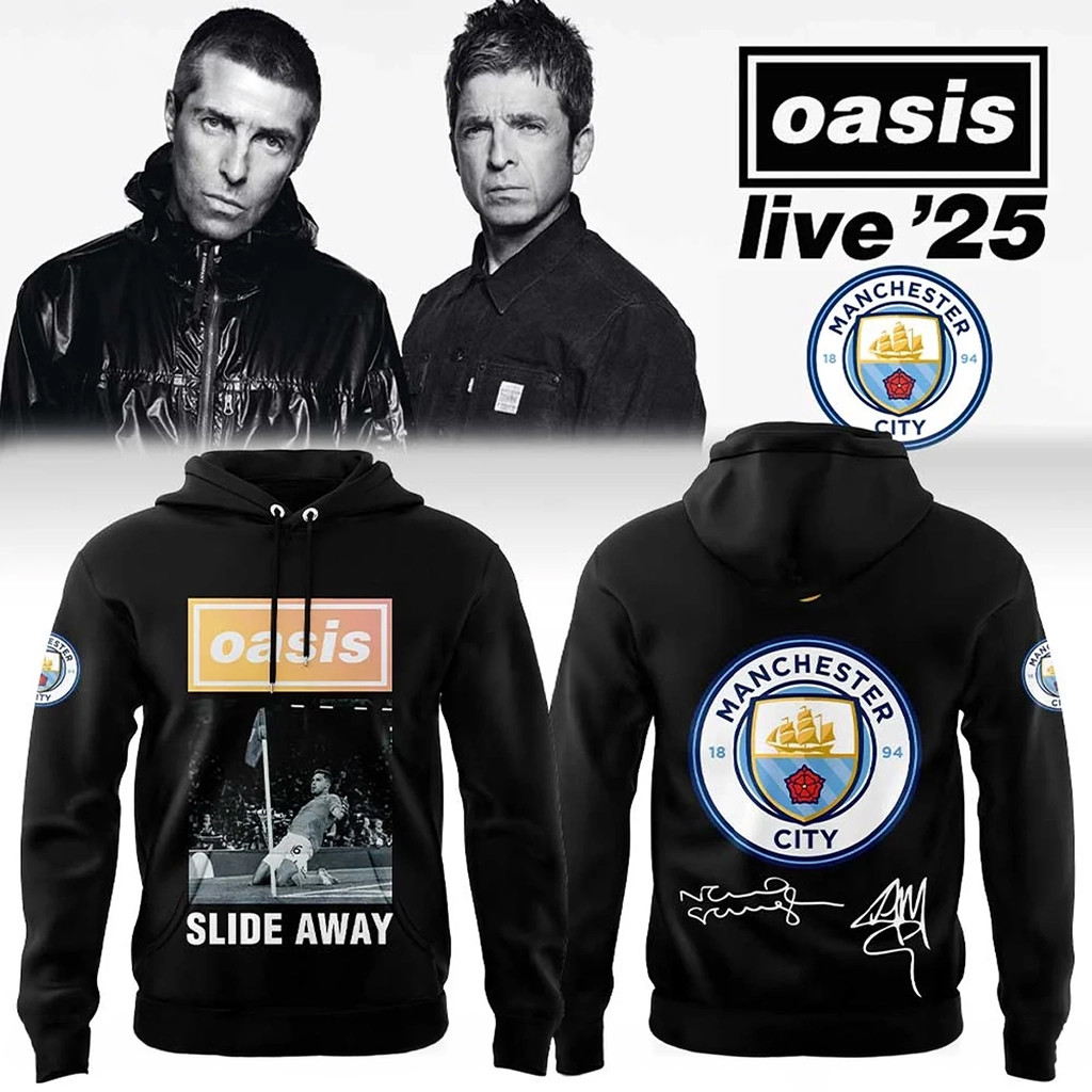 Oasis Merch MancityFC Oasis Live 25 Signature Hoodie Music Related Gifts For Guys