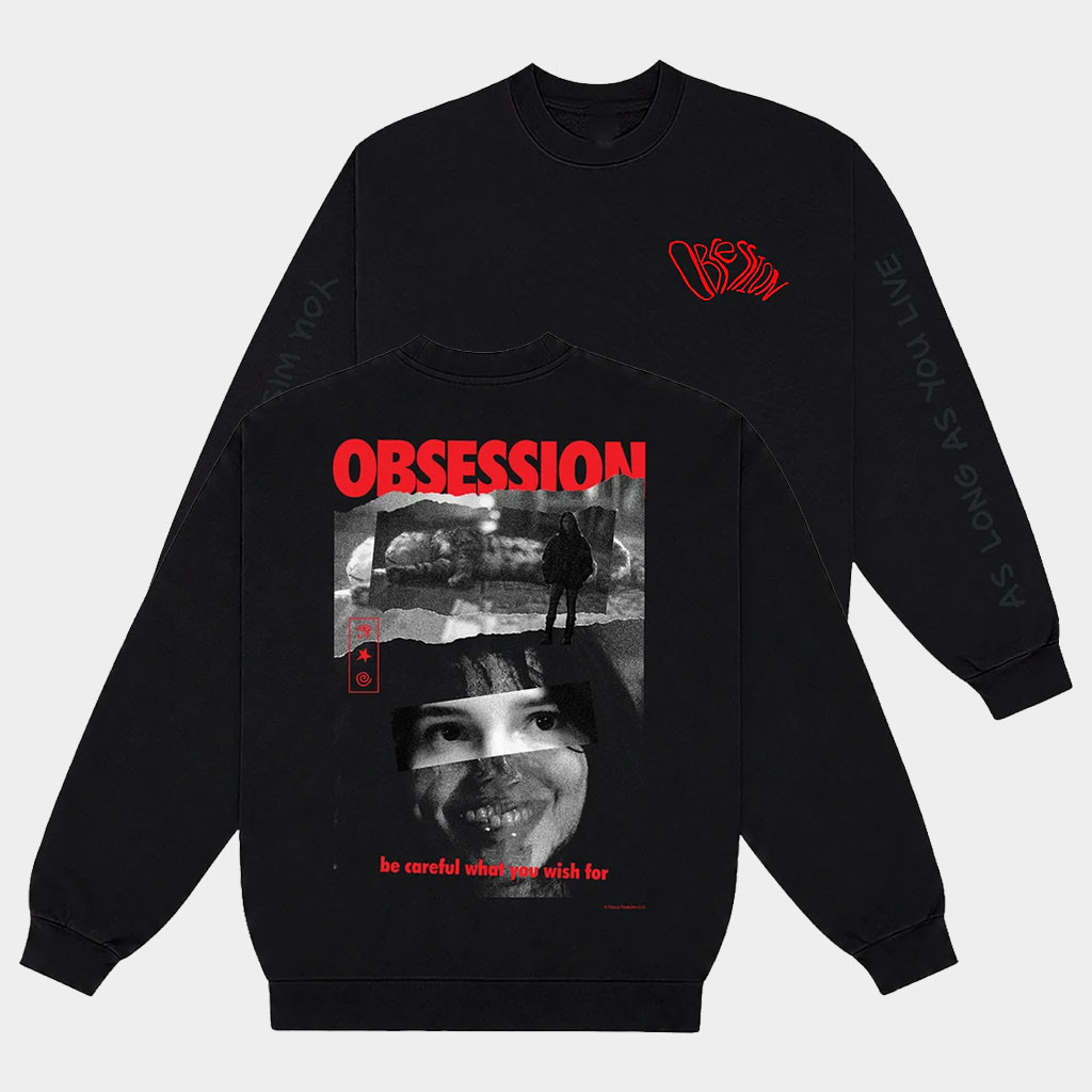 Obsession Merch 2026 Obsession Be Careful What You Wish For Crewneck Sweatshirt Horror Fan Gift