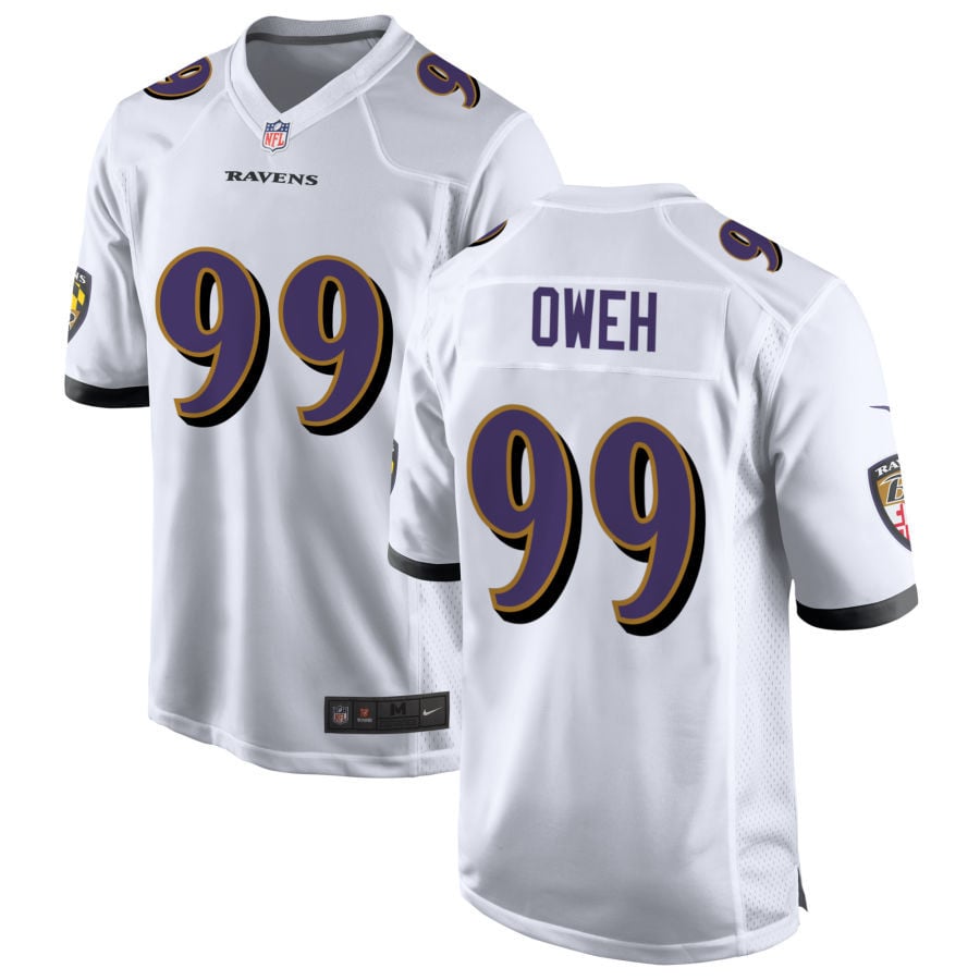 Odafe Oweh Baltimore Ravens 2025 Game Jersey - White
