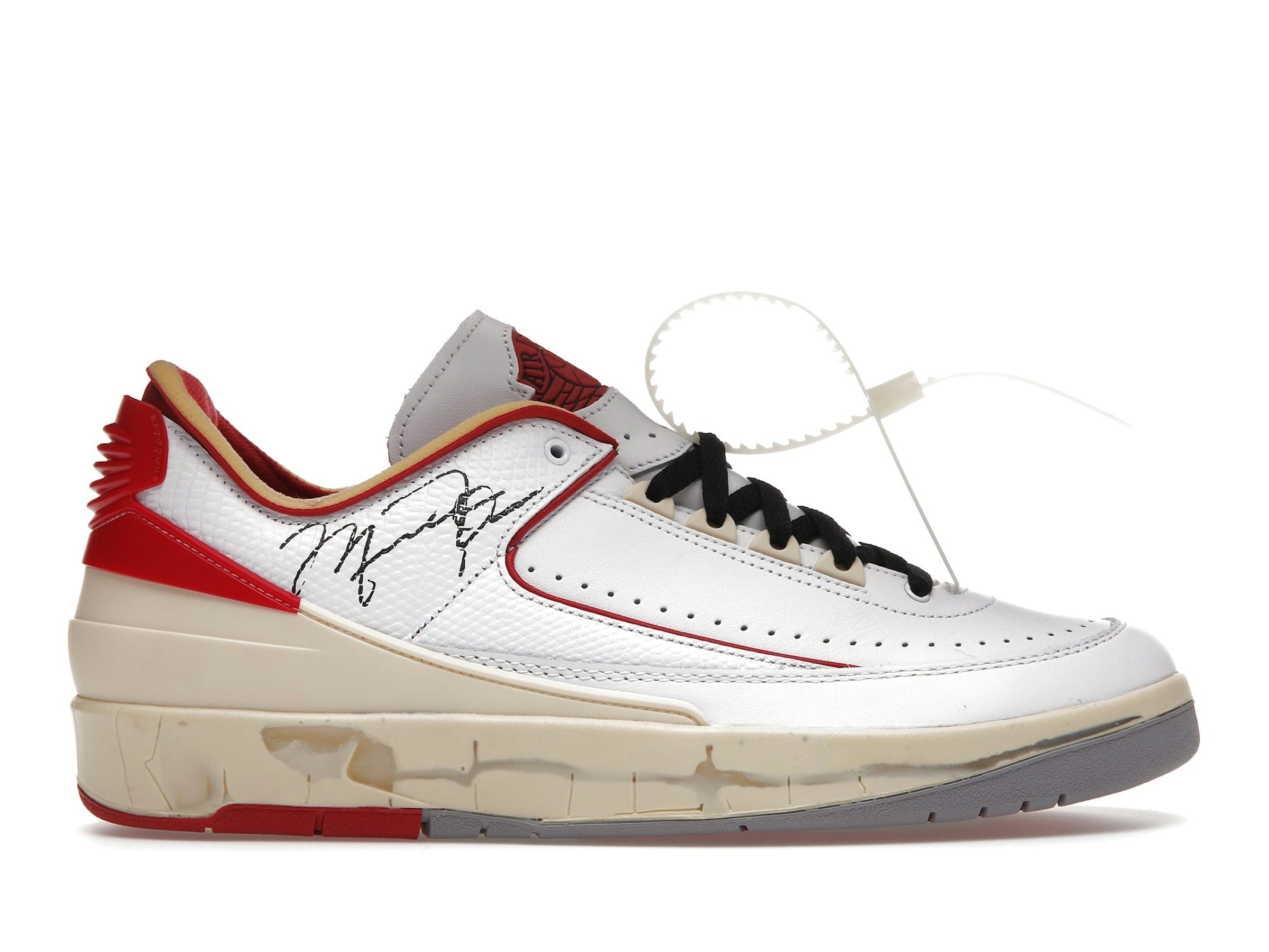 Off-White Air Jordan 2 Retro Low SP White Varsity Red Sneakers - DJ4375-106 - Image 2