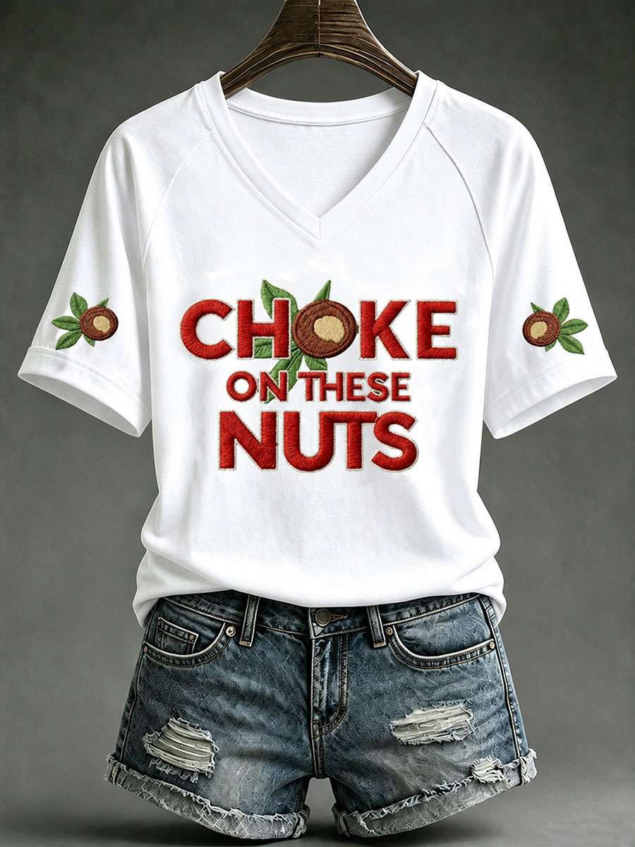 Ohio State Buckeyes Merch Choke On These Nuts Ohio State Football V-Neck Shirt Game Day Gifts