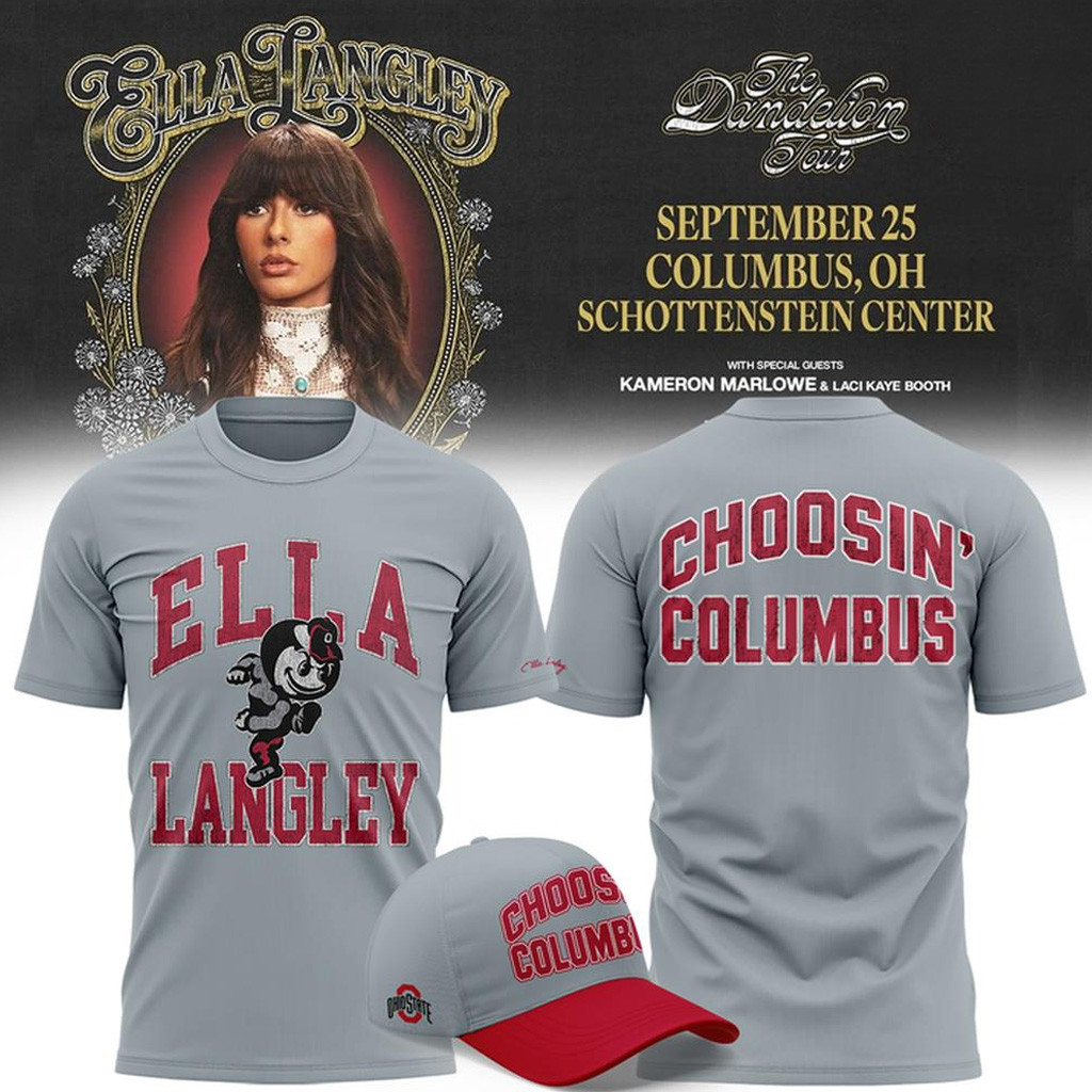 Ohio State Buckeyes x Ella Langley Merch The Dandelion Tour 2026 Shirt Choosin Columbus T-Shirt