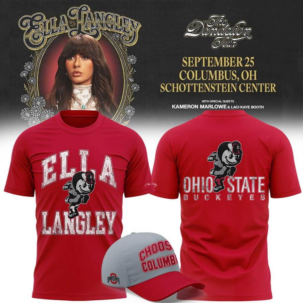 Ohio State Buckeyes x Ella Langley The Dandelion Tour 2026 T-Shirt Buckeyes x Ella Langley Merch