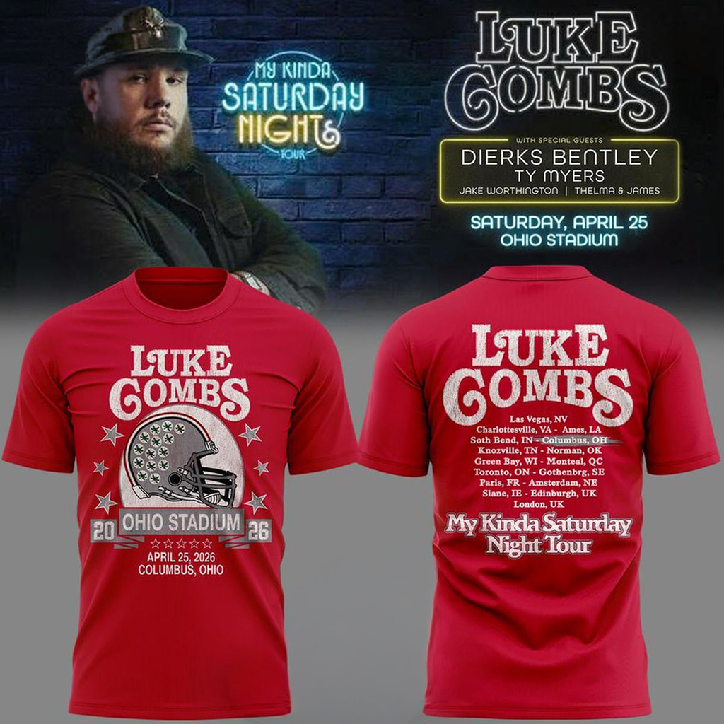 Ohio State Buckeyes X Luke Combs My Kinda Saturday Night Tour 2026 T-Shirt Present For Fans