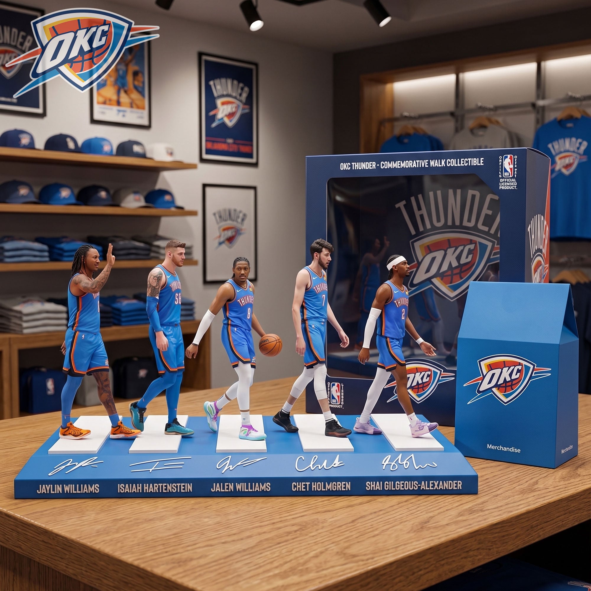 Oklahoma City Thunder Commemorative Walk Collectible Acrylic Plaque Gifts For Basketball Fans