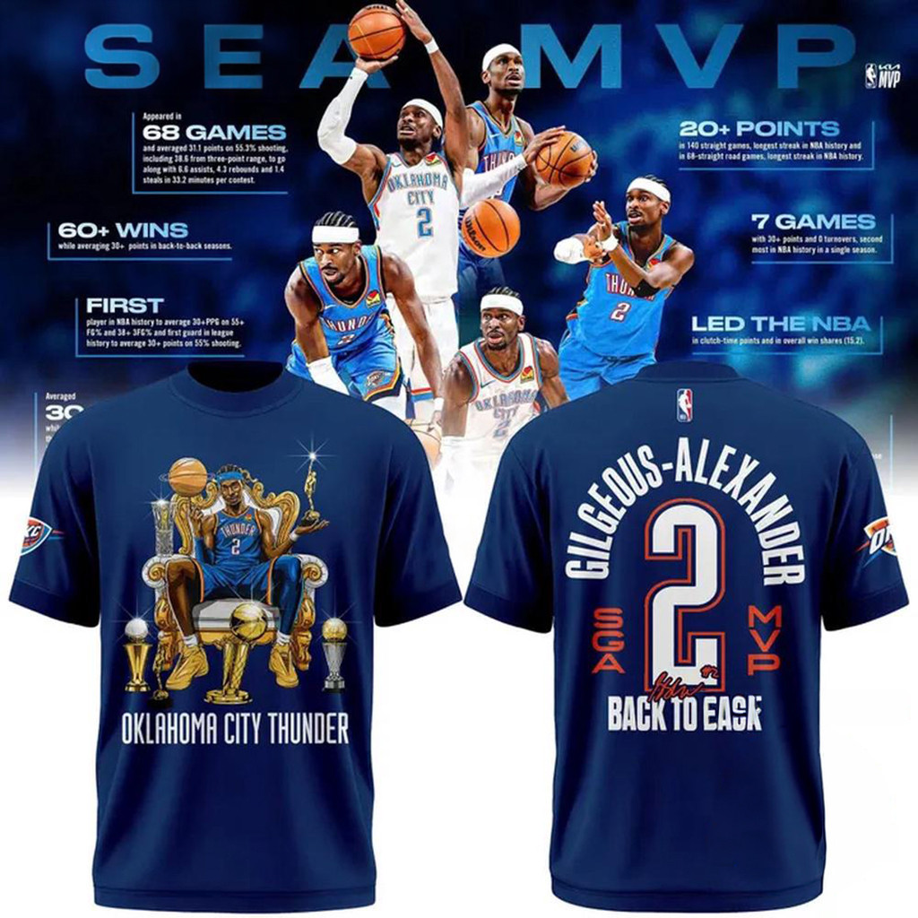 Oklahoma City Thunder Shai Gilgeous-Alexander 2026 MVP New Shirt OKC Merch Gift Ideas
