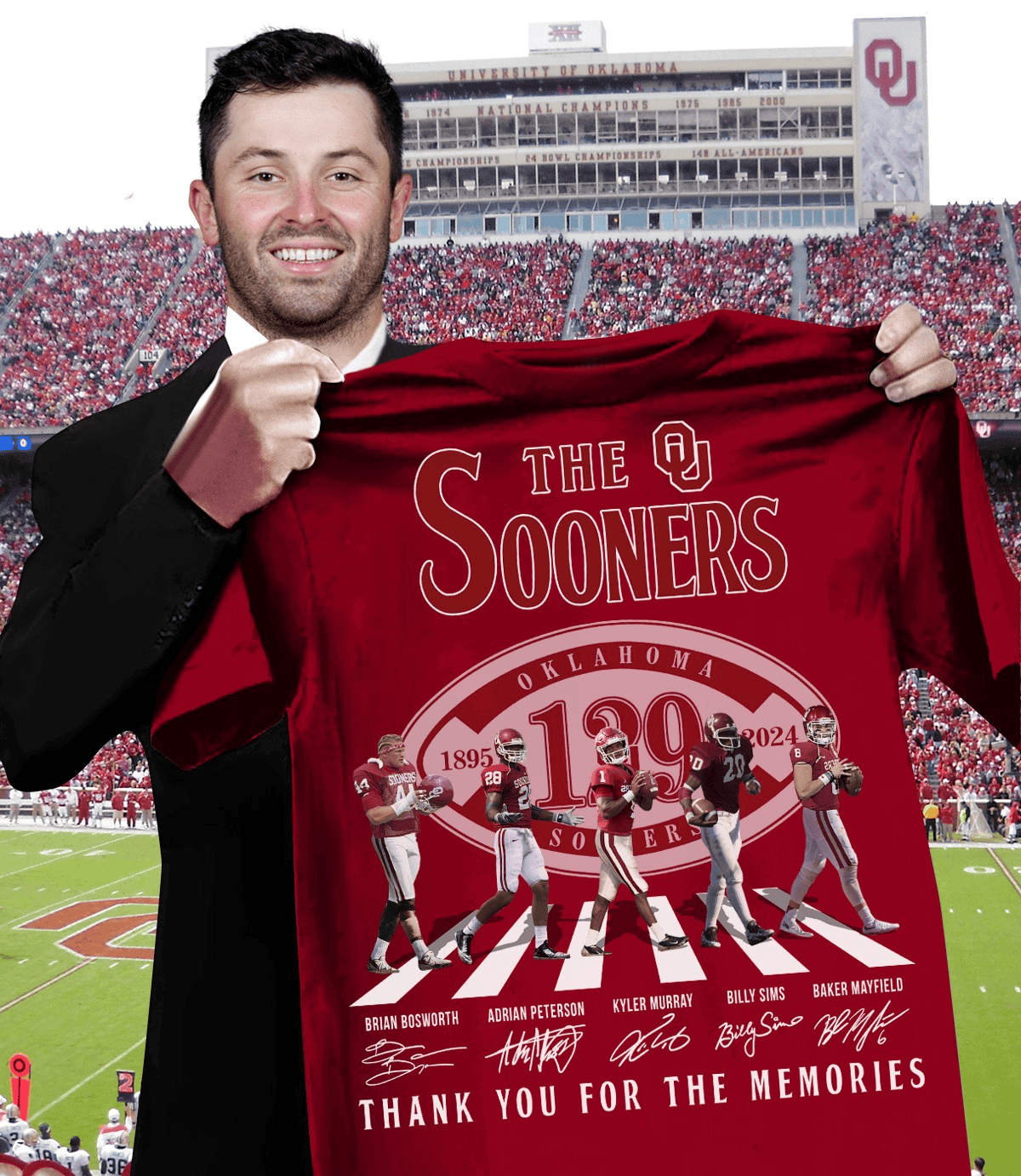 Oklahoma Sooners 129th Anniversary T-Shirt Abbey Road Shirt Sooners Merch Football Fan Gifts