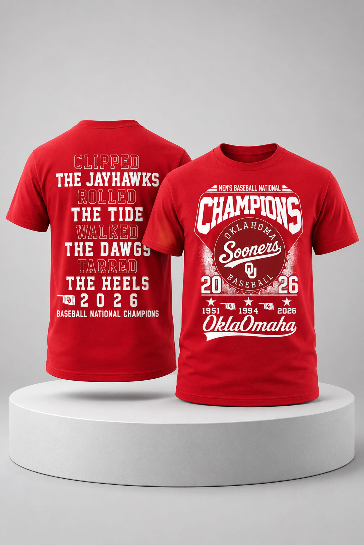 Oklahoma Sooners 2026 MCWS Baseball National Champions 3x Times Shirt Sooners Merch Fan Gifts