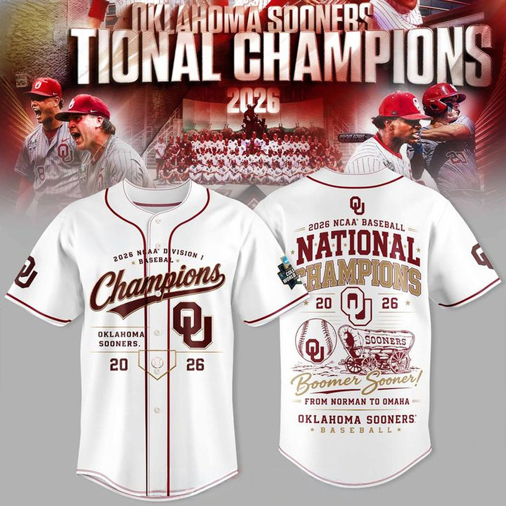 Oklahoma Sooners 2026 National Champions Baseball Jersey From Norman To Omaha Sooners Merch