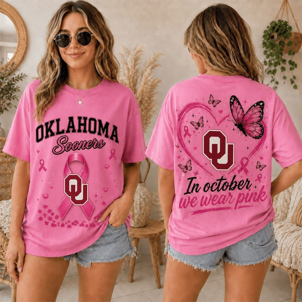 Oklahoma Sooners 2026 Pink October Breast Cancer Awareness Pride T-Shirt Sooners Merch