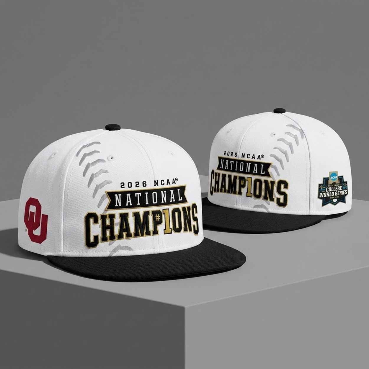 Oklahoma Sooners 2026 World Series Champions Locker Room Snapback Hat Embroidered Sooners Merch