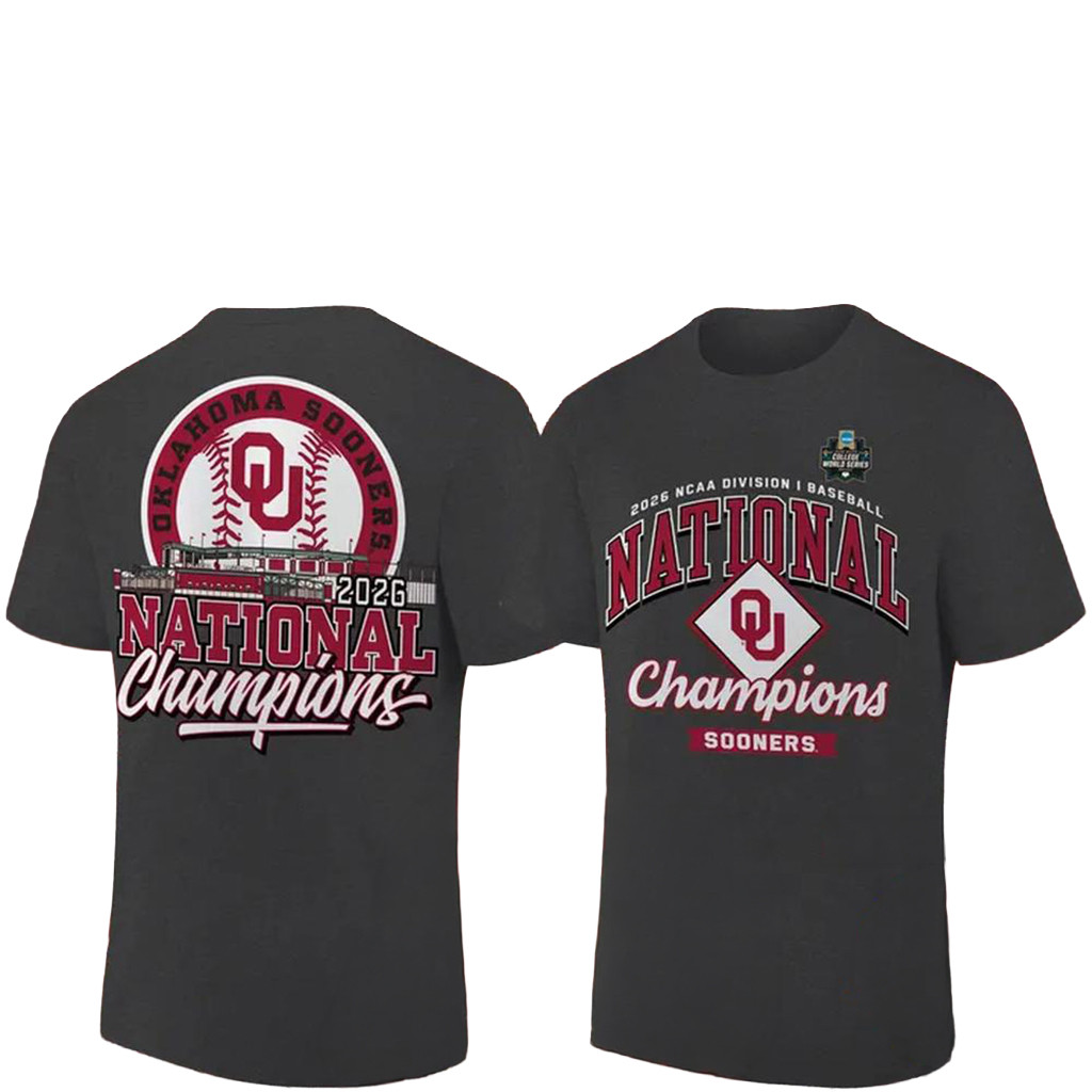 Oklahoma Sooners Champion Merch 2026 Men's College World Series Champions Locker Room T-Shirt