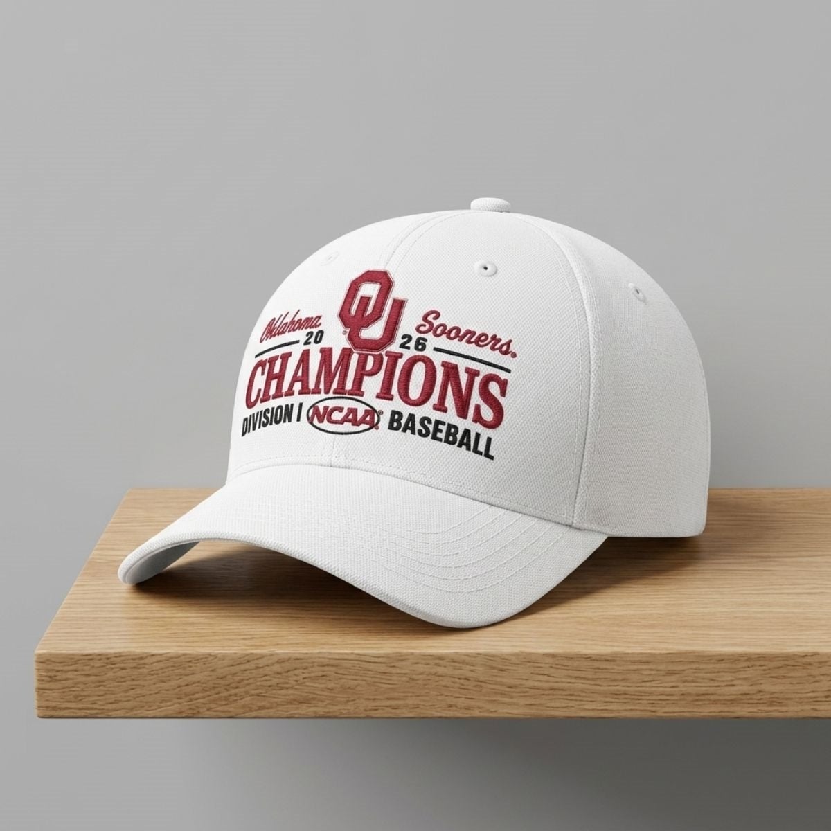 Oklahoma Sooners Merch 2026 Baseball Men’s College World Series Champions Hat Embroidered