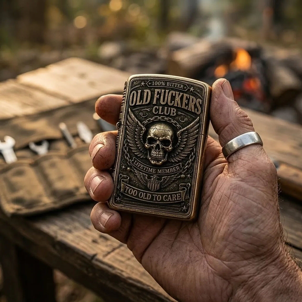 Old Fuckers Club Too Old To Care Lighter Case Lifetime Member Merch Gift For Dad