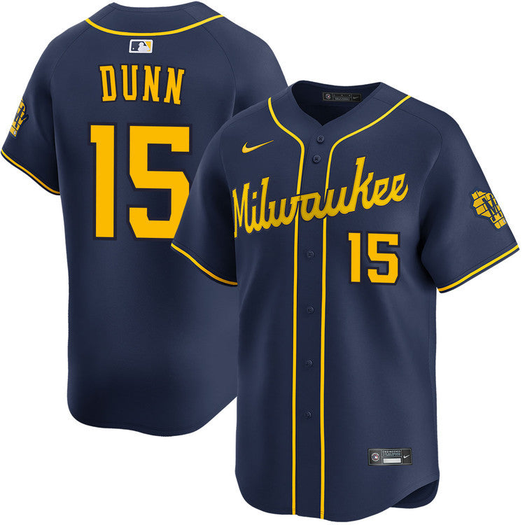Oliver Dunn Milwaukee Brewers 2025 Alternate Limited Jersey - Navy