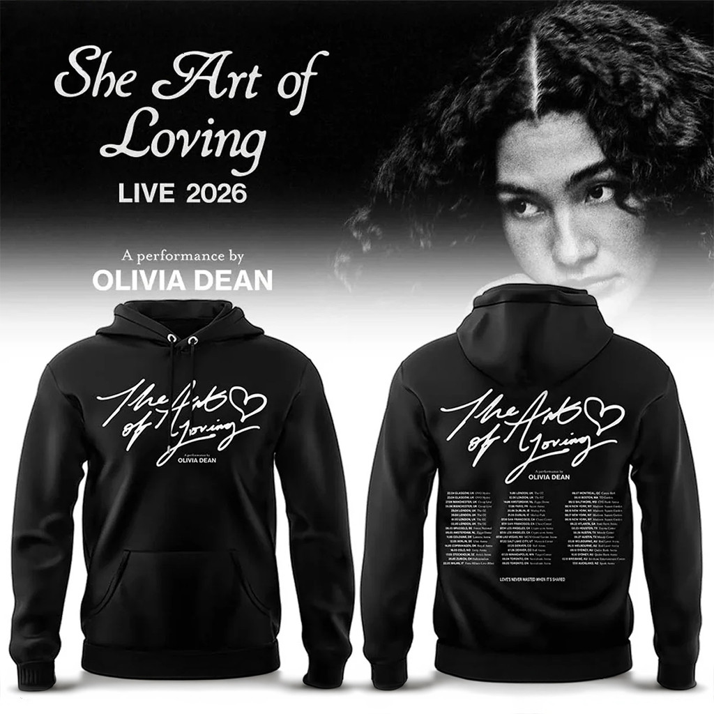 Olivia Dean Tour Merch 2026 The Art Of Loving Live Hoodie Black Gifts For Music Fans