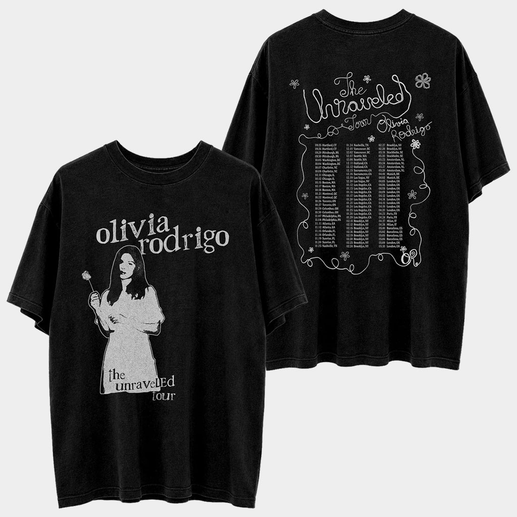 Olivia Rodrigo Merch 2026 Unraveled Dandelion Tour Dates T-Shirt Presents Music Lovers