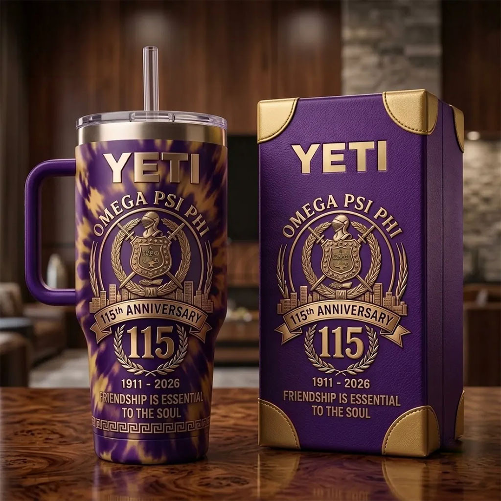 Omega Psi Phi 115th Anniversary 40oz Tumbler Friendship Is Essential To The Soul Travel Cup