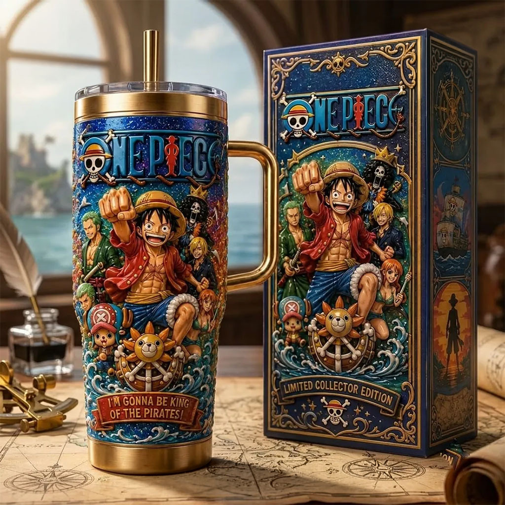One Piece Anime Characters Gold Stanley Tumbler One Piece Merch Birthday Gift For Brothers
