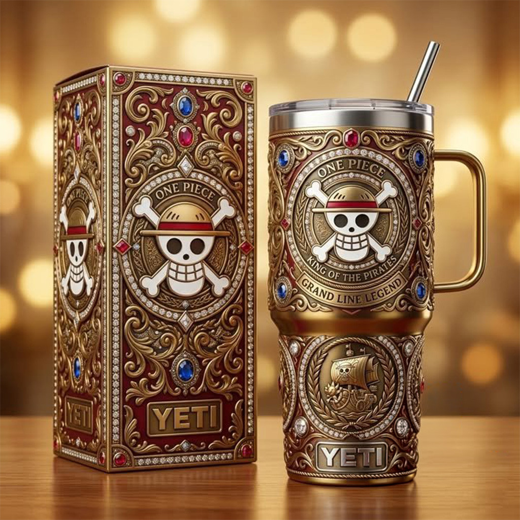 One Piece King Of The Pirates Grand Line Legend Tumbler One Piece Merch Gifts For Son