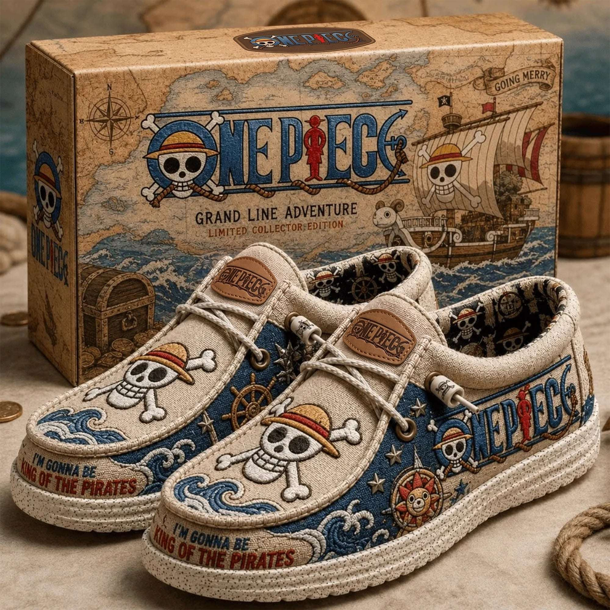 One Piece Merch I'm Gonna Be King Of The Pirates Dude Shoes Gifts For Brother