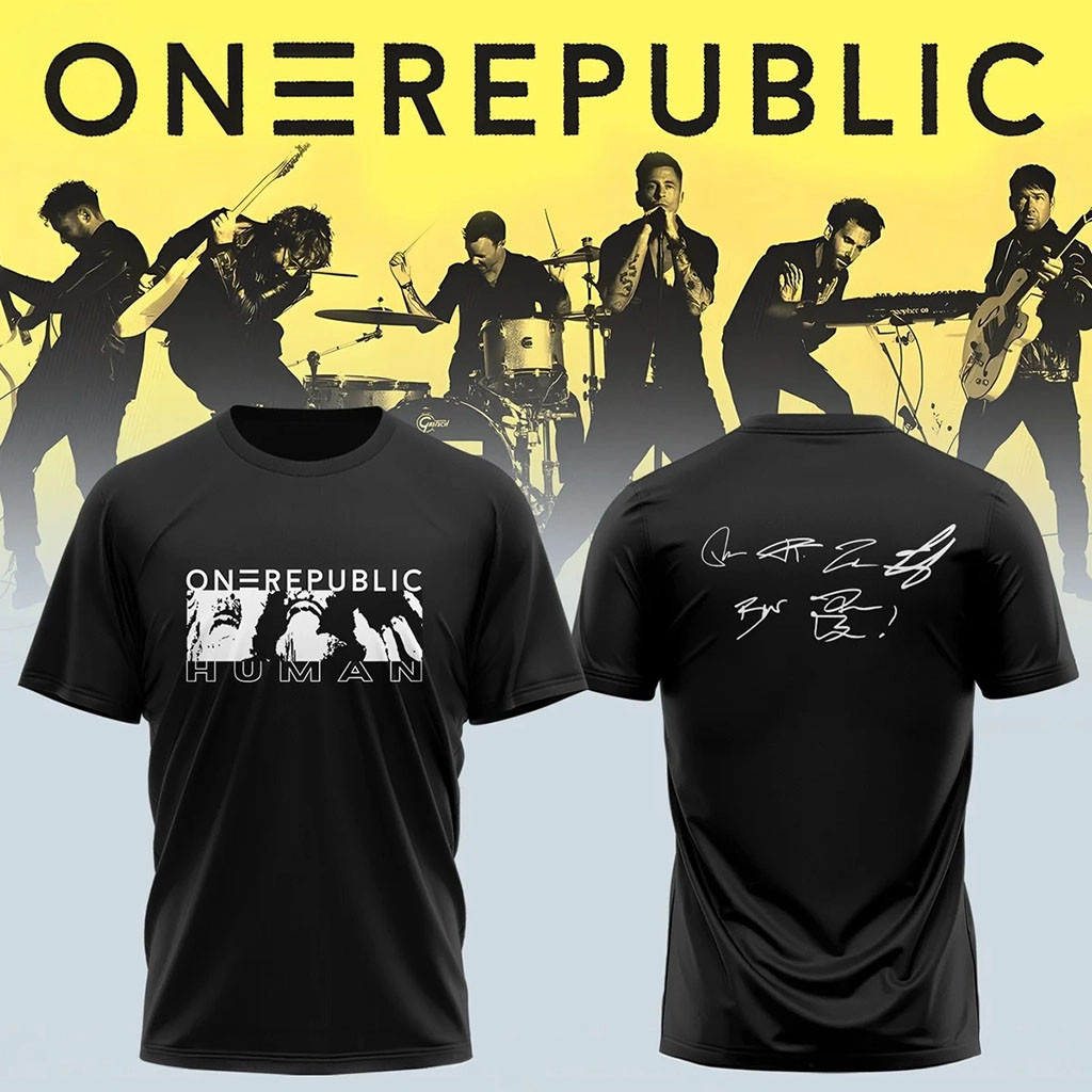OneRepublic Merch 2026 Human T-Shirt Signed Shirt Cool Gifts For Music Lovers