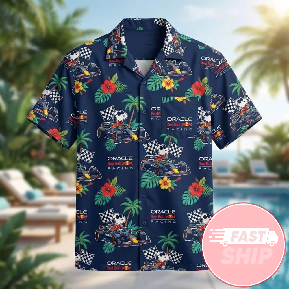 Oracle Red Bull Racing Snoopy Driving F1 Car 2026 Tropical Summer Hawaiian Shirt Him Gifts