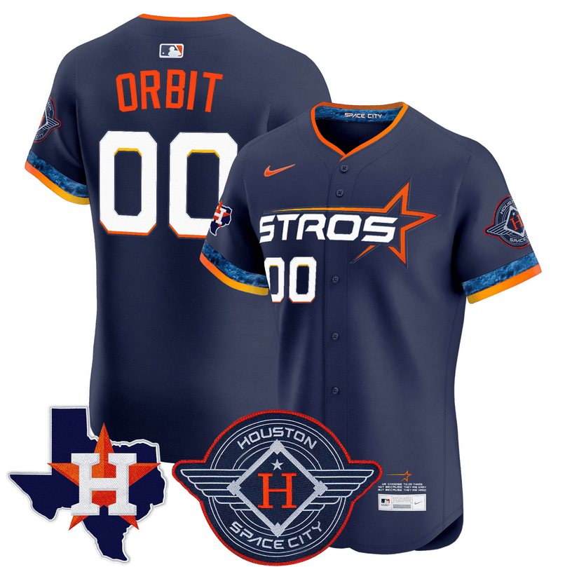 Orbit Houston Astros 2025 City Connect Texas Patch Vapor Premier Elite Jersey - Navy