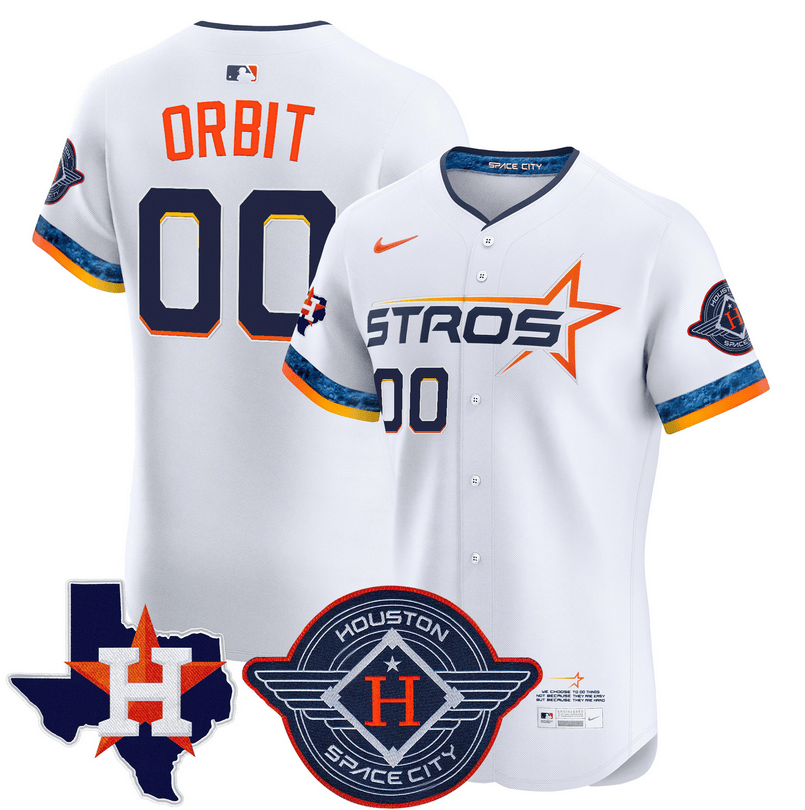 Orbit Houston Astros 2025 City Connect Texas Patch Vapor Premier Elite Jersey - White