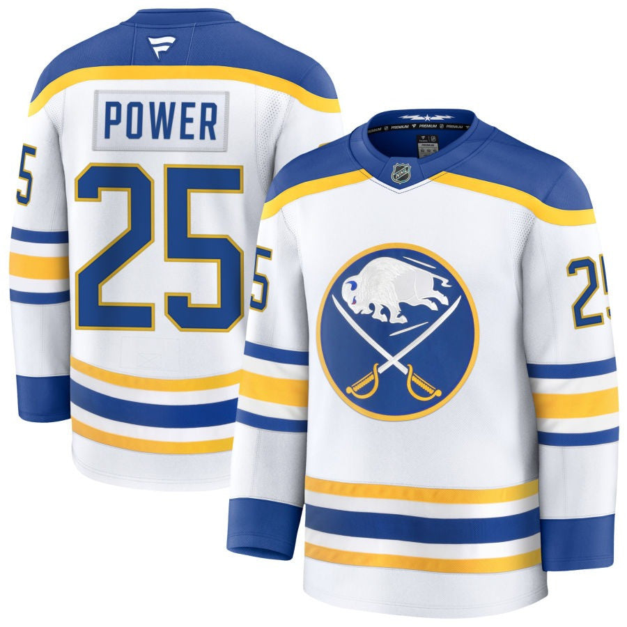 Owen Power Buffalo Sabres 2025 Away Jersey - White 1 Owen Power Buffalo Sabres 2025 Away Jersey - White