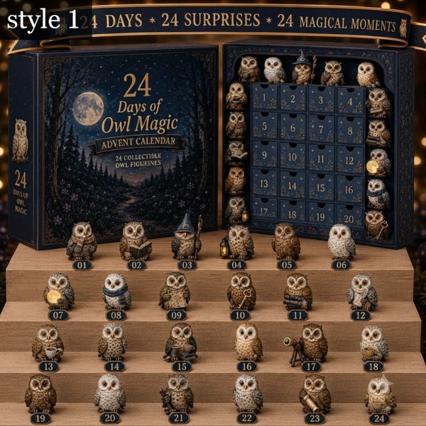Owl Magic Advent Calendar 24 Days Of Christmas Ornaments Xmas Gifts For Owl Lovers - Image 2