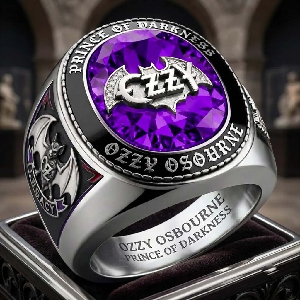 Ozzy Osbourne Bat Logo Ring Prince Of Darkness Ring Ozzy Osbourne Merch Gift For Fans
