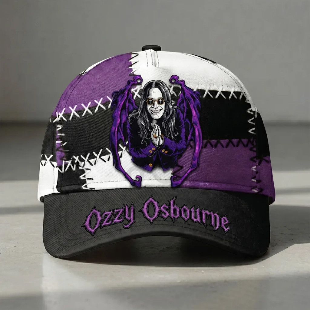 Ozzy Osbourne Bat Wings Patchwork Rock Music Fan Baseball Cap Ozzy Osbourne Merch Fan Gifts