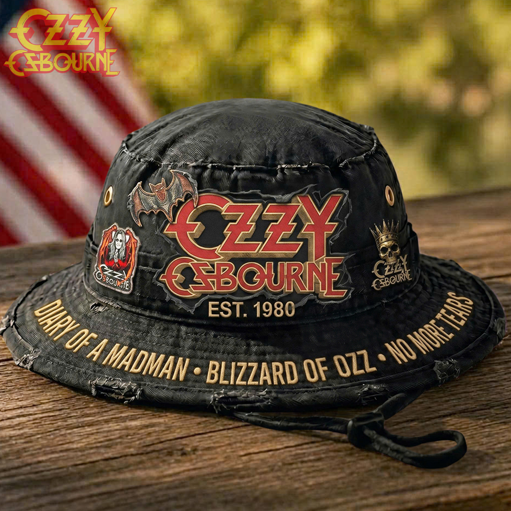 Ozzy Osbourne Diary Of A Madman Bucket Hat Ozzy Osbourne Merch Gifts For Music Fans