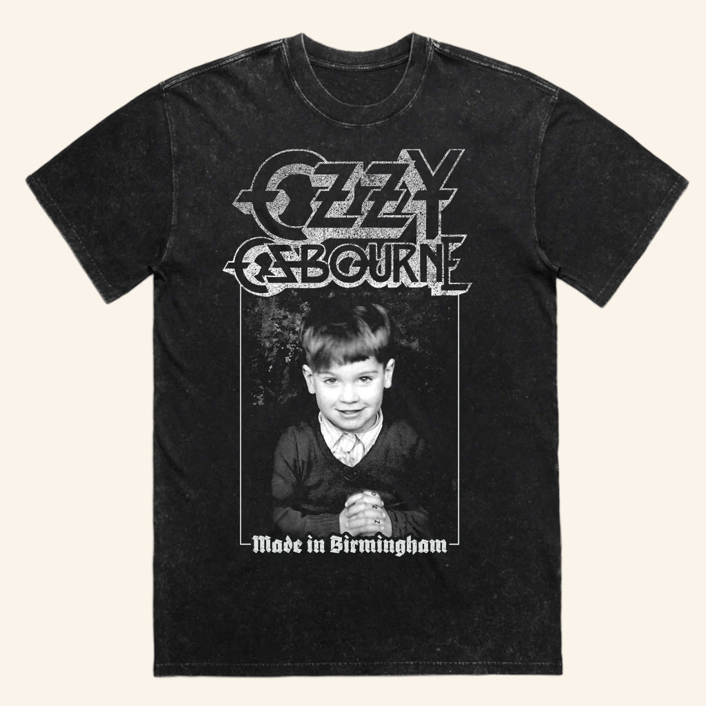 Ozzy Osbourne Merch Made In Birmingham Wash T-Shirt Gifts For Music Fans