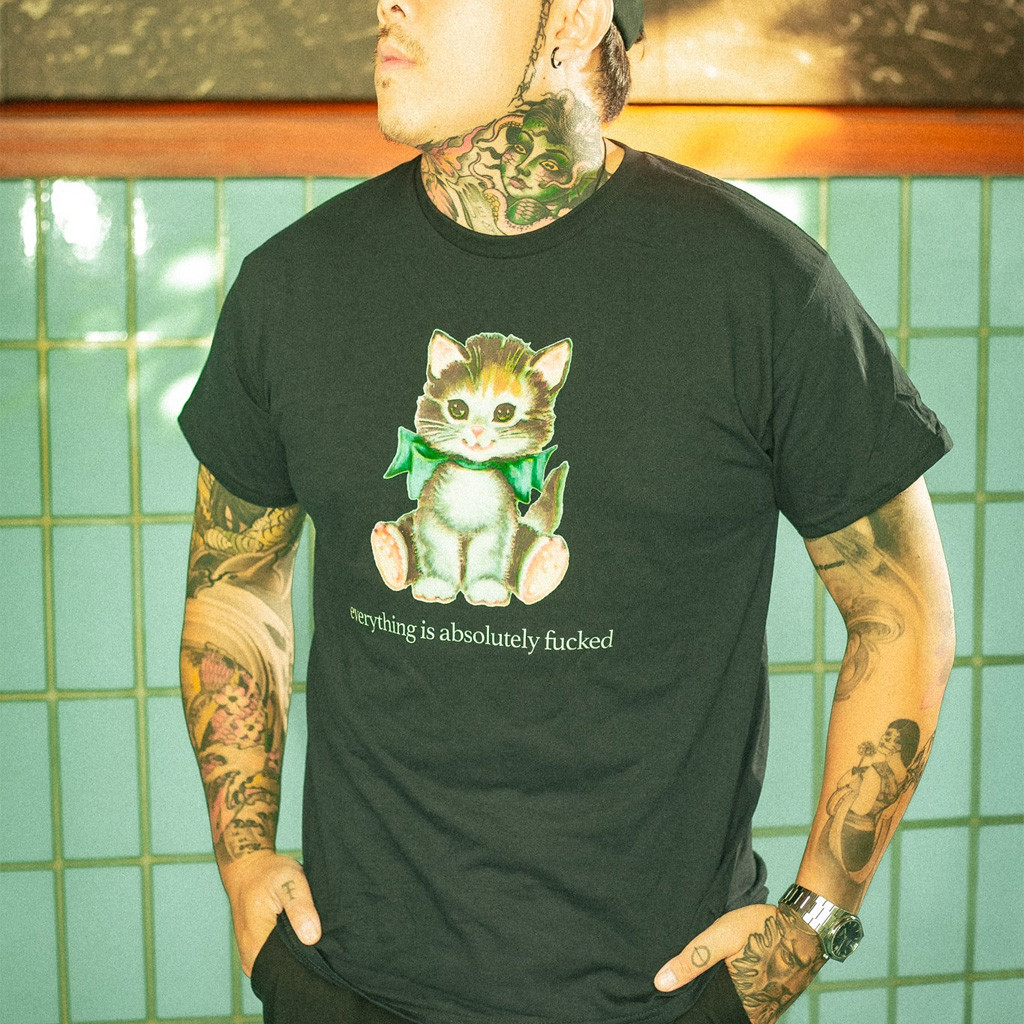 Paleface Swiss Merch Cursed Cat T-Shirt Everything Is Absolutely Fcked Shirt Gifts For Fans