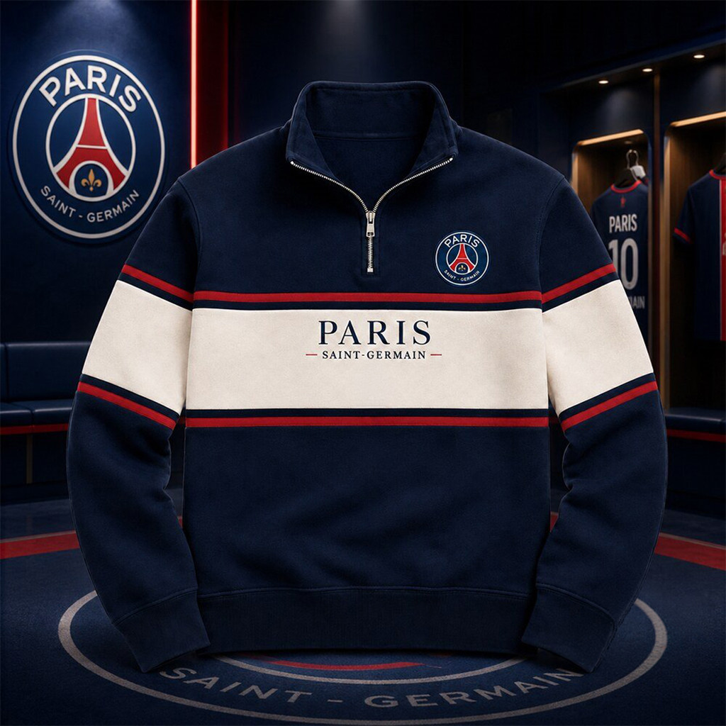 Paris Saint Germain X Ralph Lauren Quarter Zip Sweatshirt 2026 PSG Champions Merch Dad Gifts