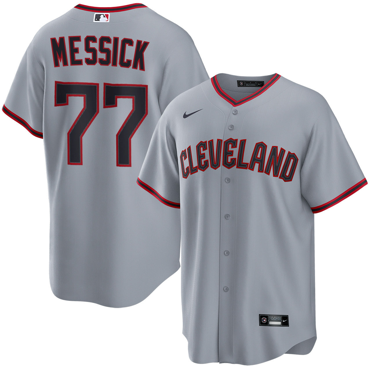 Parker Messick Cleveland Guardians 2026 Road Jersey - Grey