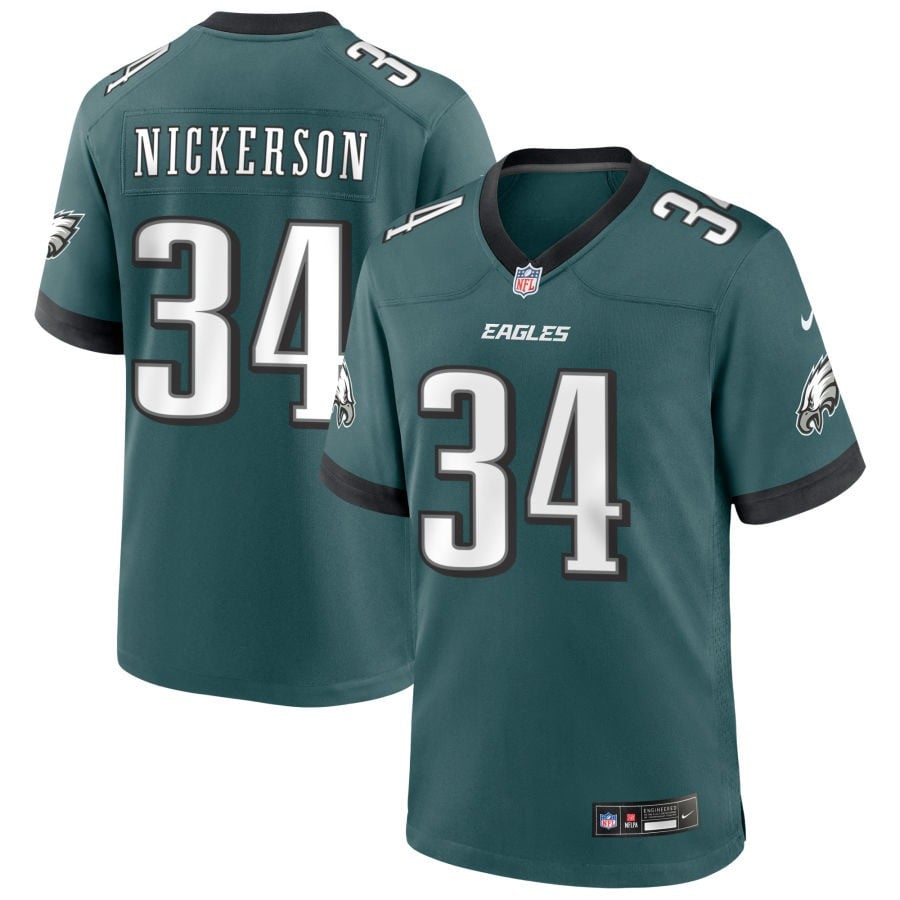 Parry Nickerson Philadelphia Eagles 2025 Game Jersey - Midnight Green
