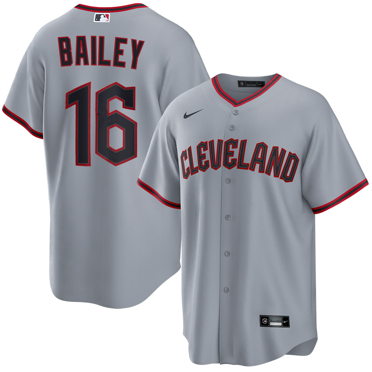 Patrick Bailey Cleveland Guardians 2026 Road Jersey - Grey