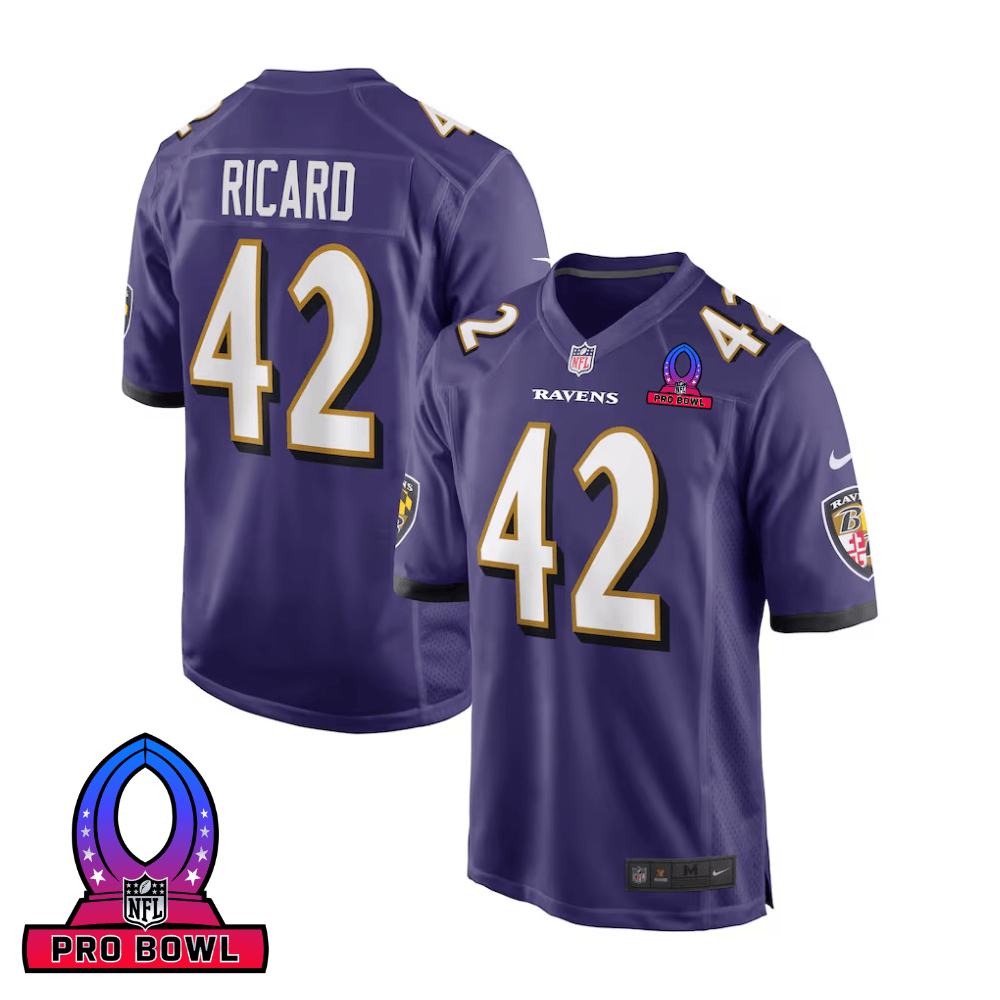 Patrick Ricard Baltimore Ravens 2025 Pro Bowl Patch Game Men Jersey - Purple