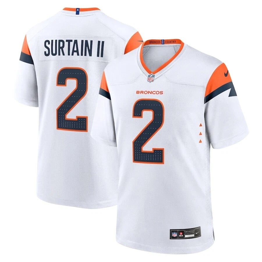 Patrick Surtain II Denver Broncos 2025 Official Game Jersey - White