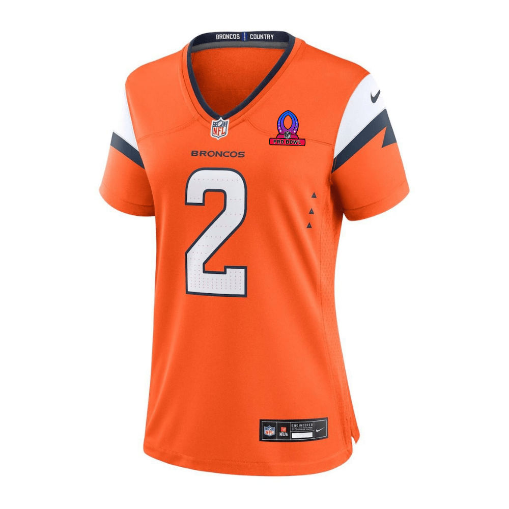 Patrick Surtain II Denver Broncos 2025 Pro Bowl Patch Game Jersey - Orange - Image 3